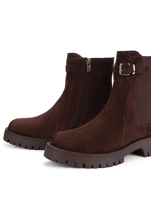 Жіночі черевики челсі Attizzare велюрові коричневі - фото 2 - Miraton