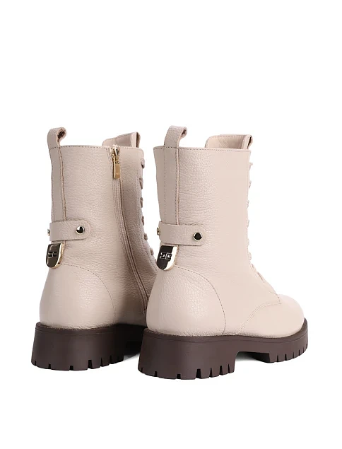 Женские ботинки Attizzare кожаные рисового цвета - фото 4 - Miraton