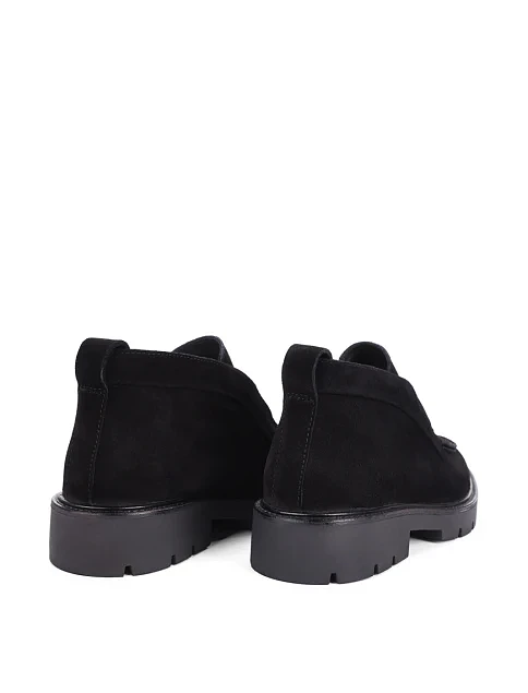 Женские ботинки лоферы Attizzare велюровые черные - фото 3 - Miraton