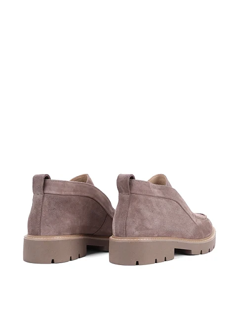 Женские ботинки лоферы Attizzare велюровые бежевые - фото 4 - Miraton