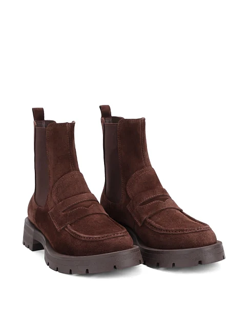 Жіночі черевики челсі Attizzare велюрові коричневі - фото 3 - Miraton