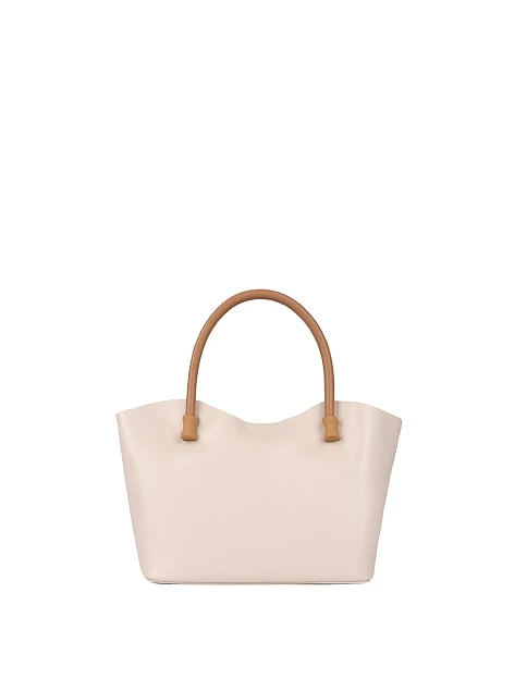 Женская сумка кожаная молочного цвета - фото 3 - Miraton