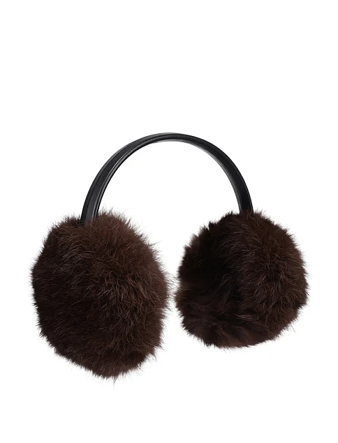 Навушники з хутра коричневі - фото 2 - Miraton