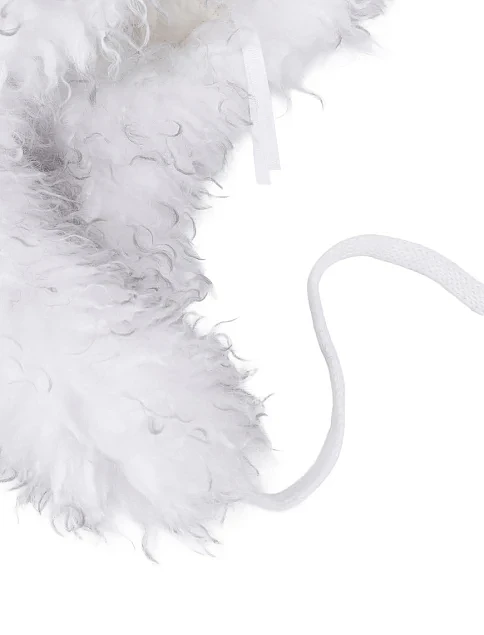Шапка с мехом белая - фото 3 - Miraton
