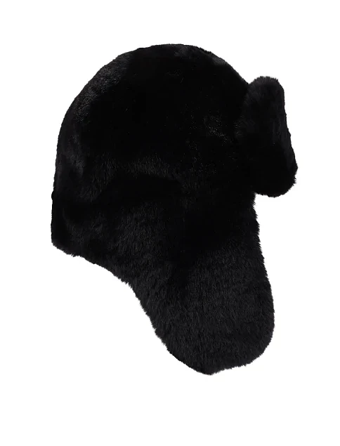 Шапка с мехом черная - фото 2 - Miraton