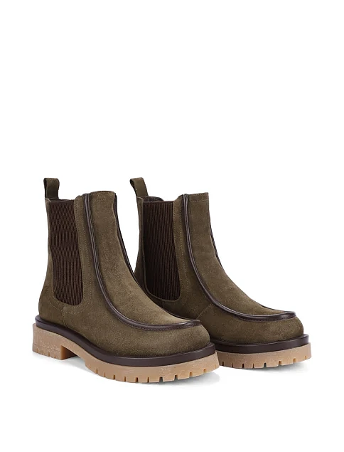 Жіночі черевики челсі Attizzare велюрові зелені - фото 3 - Miraton