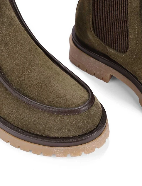 Жіночі черевики челсі Attizzare велюрові зелені - фото 5 - Miraton