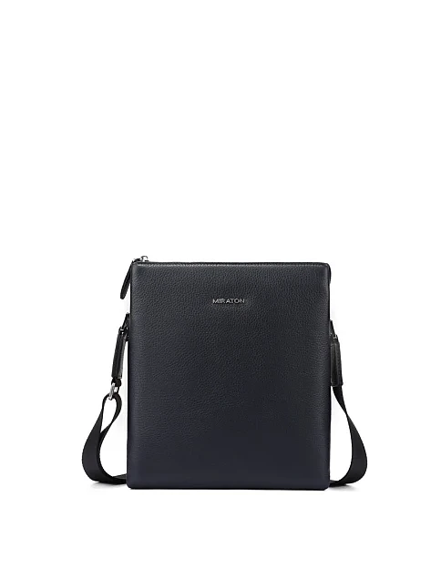Мужская сумка кросс-боди кожаная синяя - фото 1 - Miraton