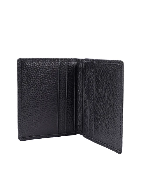 Картхолдер кожаный черный маленький - фото 4 - Miraton