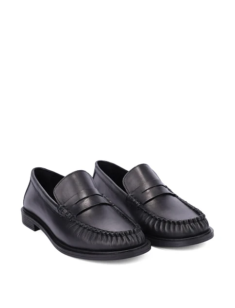 Женские туфли лоферы Attizzare кожаные черные - фото 3 - Miraton