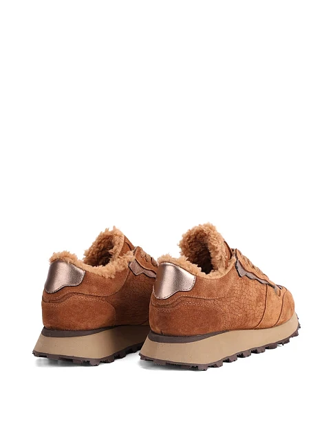 Женские кроссовки Attizzare велюровые коричневые - фото 4 - Miraton