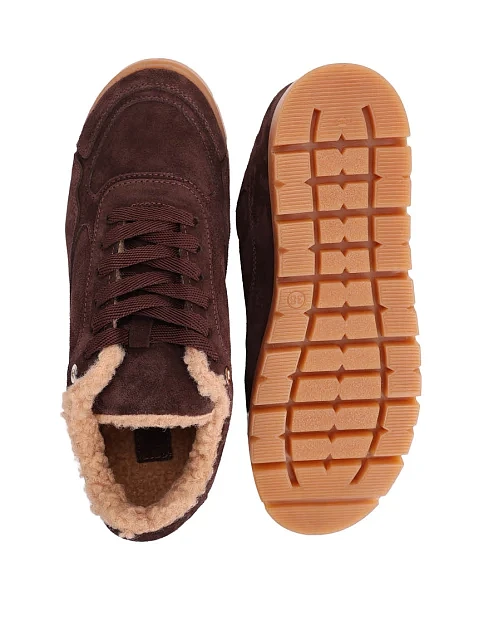 Женские кроссовки Attizzare велюровые коричневые - фото 2 - Miraton