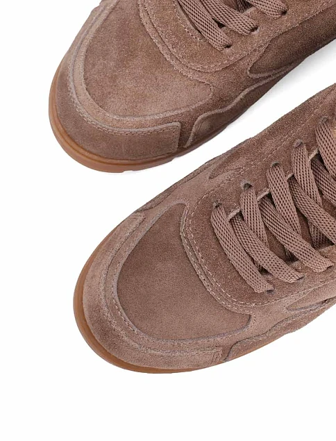 Женские кроссовки Attizzare велюровые бежевые - фото 5 - Miraton