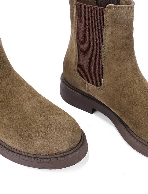 Женские ботинки челси Attizzare велюровые зеленые - фото 4 - Miraton