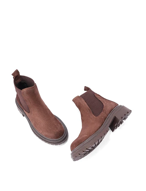 Жіночі черевики челсі Attizzare велюрові коричневі - фото 2 - Miraton