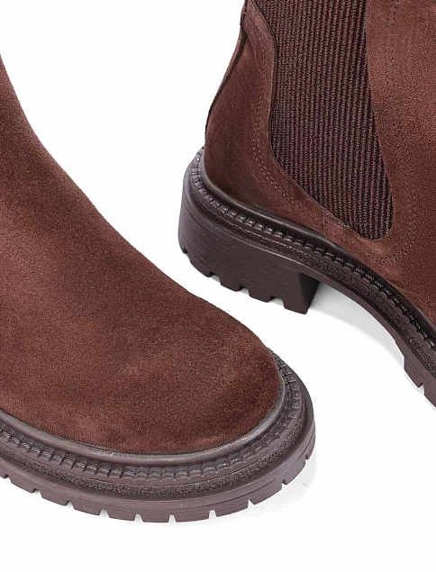 Жіночі черевики челсі Attizzare велюрові коричневі - фото 5 - Miraton