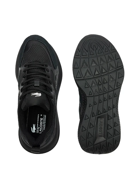 Мужские кроссовки Lacoste Evo Black замшевые черные - фото 4 - Miraton