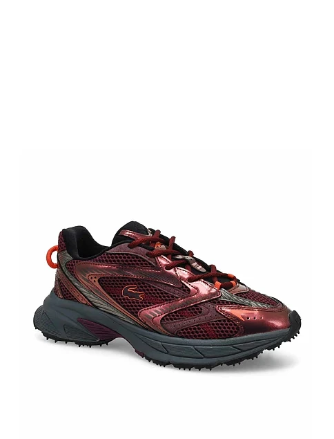 Жіночі кросівки Lacoste L003 NEO SHOT шкіряні бордові - фото 2 - Miraton