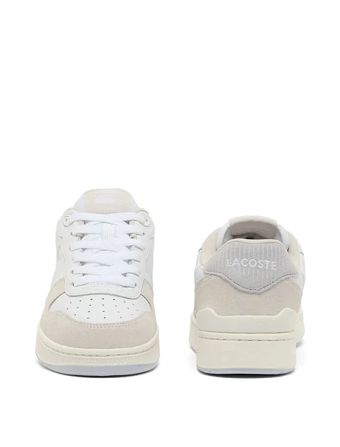 Женские кеды Lacoste T-Clip кожаные бежевые - фото 5 - Miraton