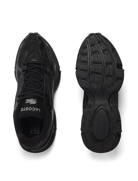 Мужские кроссовки Lacoste L003 2K24 кожаные черные - фото 4 - Miraton