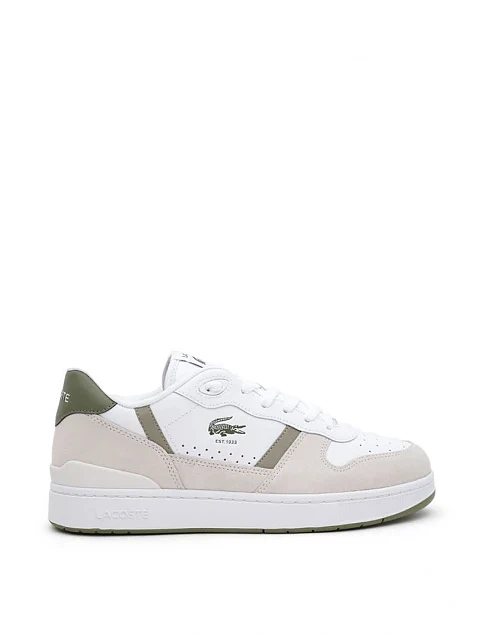 Чоловічі кеди Lacoste T-Clip шкіряні білі - фото 1 - Miraton