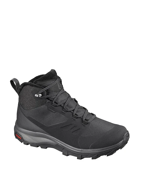 Женские ботинки Salomon OUTSNAP WATERPROOF из экокожи черные - фото 3 - Miraton