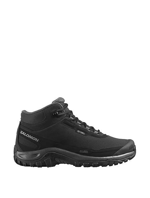 Мужские ботинки Salomon Outsnap Waterproof из экокожи черные - фото 1 - Miraton