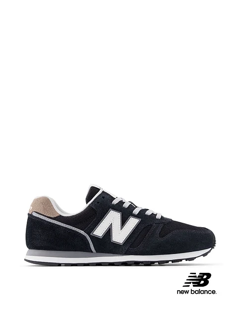 Мужские кроссовки New Balance 373 замшевые черные - фото 1 - Miraton