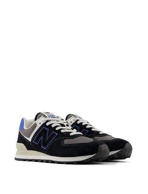 Мужские кроссовки New Balance 574 замшевые черные - фото 2 - Miraton