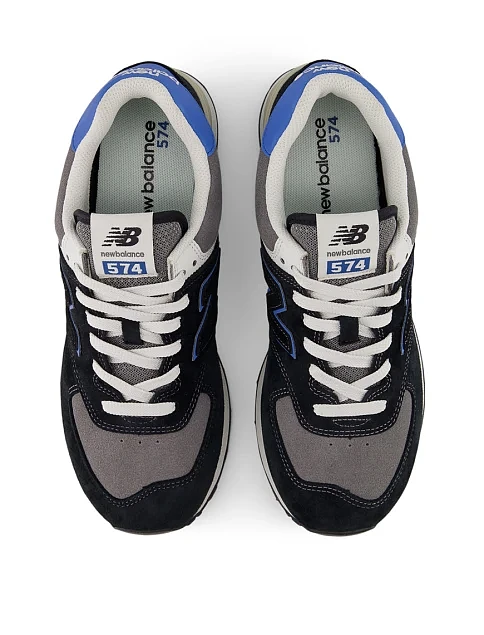Мужские кроссовки New Balance 574 замшевые черные - фото 3 - Miraton