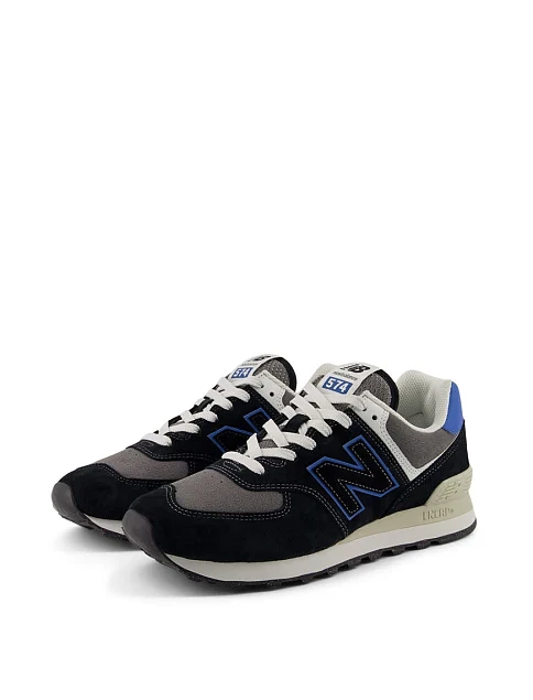Мужские кроссовки New Balance 574 замшевые черные - фото 5 - Miraton