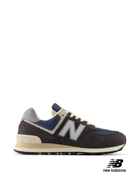 Чоловічі кросівки New Balance 574 з нубуку темно-сірі - фото 1 - Miraton