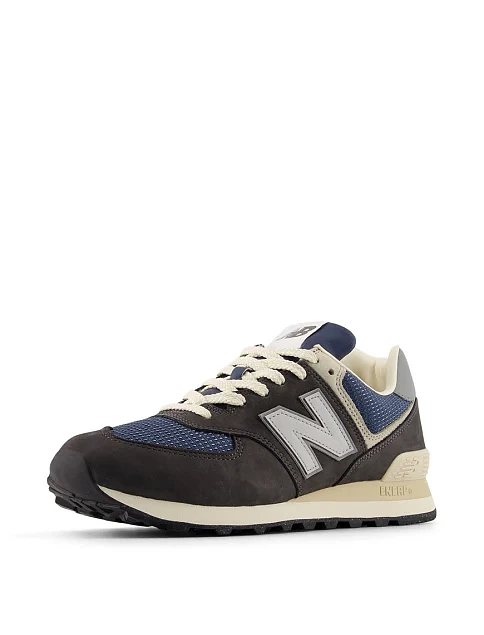 Чоловічі кросівки New Balance 574 з нубуку темно-сірі - фото 4 - Miraton