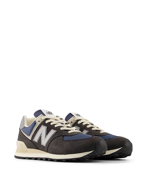 Чоловічі кросівки New Balance 574 з нубуку темно-сірі - фото 5 - Miraton