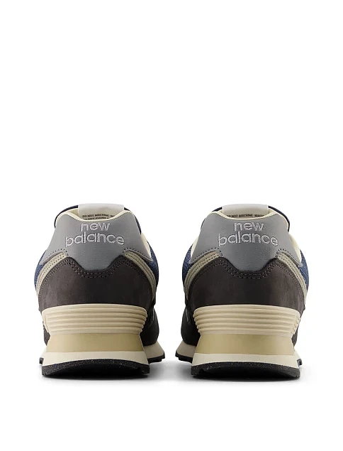 Чоловічі кросівки New Balance 574 з нубуку темно-сірі - фото 9 - Miraton