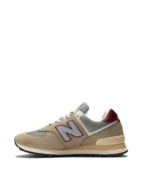 Женские кроссовки New Balance 574 из нубука бежевые - фото 2 - Miraton