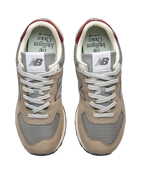 Женские кроссовки New Balance 574 из нубука бежевые - фото 5 - Miraton