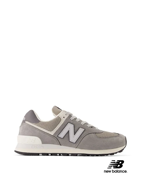 Кроссовки New Balance 574 из нубука серые - фото 1 - Miraton