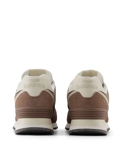 Женские кроссовки New Balance 574 замшевые бежево-коричневые - фото 4 - Miraton