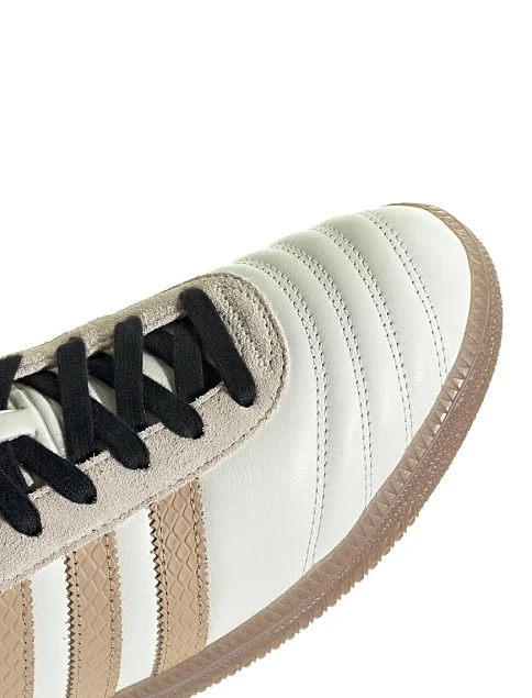 Женские кеды Adidas Samba кожаные молочного цвета - фото 7 - Miraton
