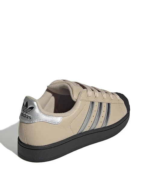 Женские кеды Adidas Superstar II кожаные бежевые - фото 3 - Miraton