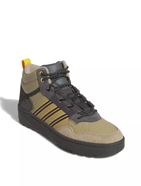 Мужские ботинки Adidas Hoops 4.0 Mid из экокожи бежевые - фото 3 - Miraton