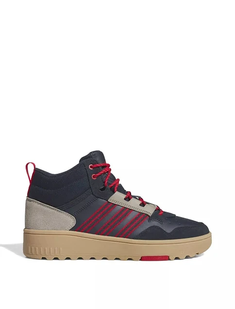 Чоловічі черевики Adidas Hoops 4.0 Mid з екошкіри сірі - фото 1 - Miraton