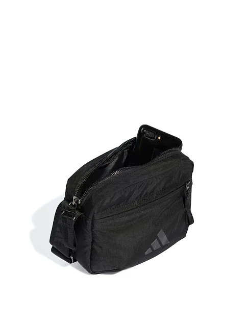 Сумка месенджер Adidas текстильна чорна - фото 4 - Miraton