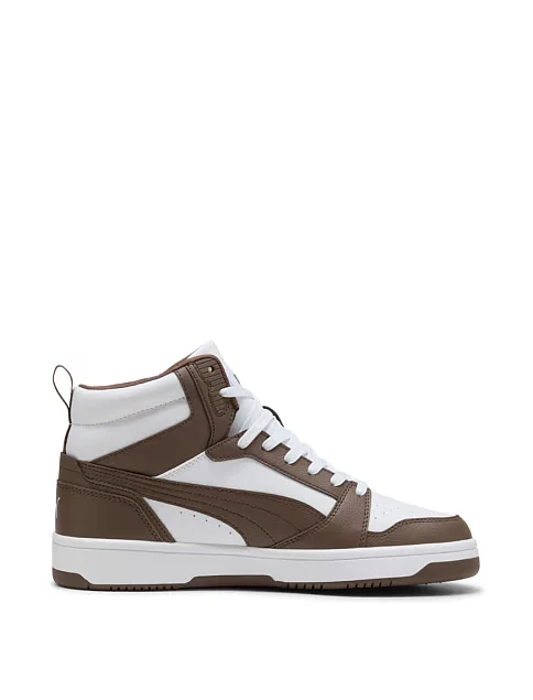 Мужские ботинки PUMA Rebound v6 из экокожи коричневые - фото 1 - Miraton