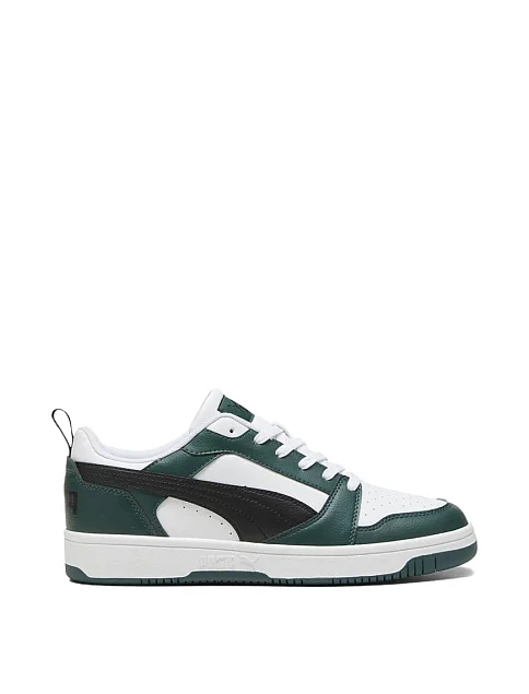 Мужские кеды PUMA Rebound v6 Low из экокожи зеленые - фото 1 - Miraton