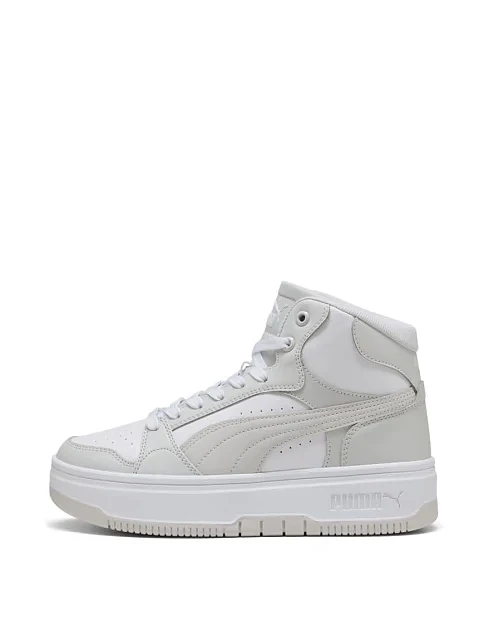 Женские ботинки PUMA Rebound Mid из экокожи серые - фото 2 - Miraton