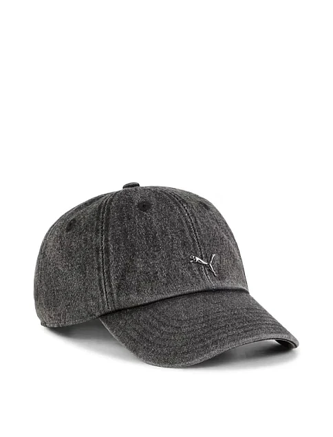 Кепка PUMA WARDROBE ESS METAL Dad Cap текстильная черная - фото 1 - Miraton