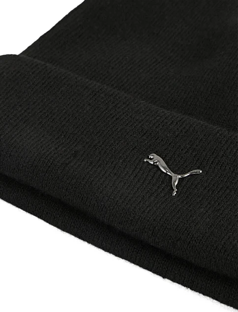 Шапка PUMA METALPUMACAT HighCrownBeanie текстильная черная - фото 3 - Miraton