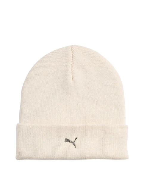 Шапка PUMA METALPUMACAT HighCrownBeanie текстильная белая - фото 1 - Miraton